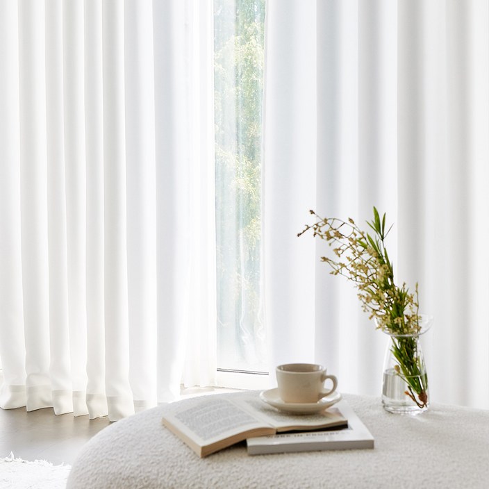 데코원 제이드2 아일렛 암막 커튼 2개 + 끈 2개