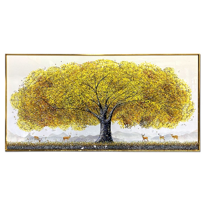 화신통상 황금 돈나무 사슴 비즈 거실 액자 대형 ARTE112