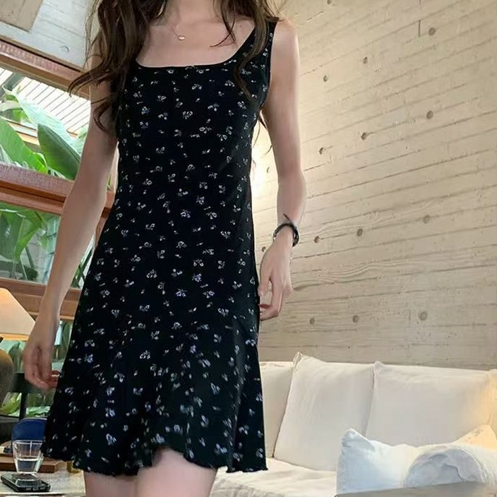 비비에모 안개플라워 민소매 러플 미니 원피스 10489