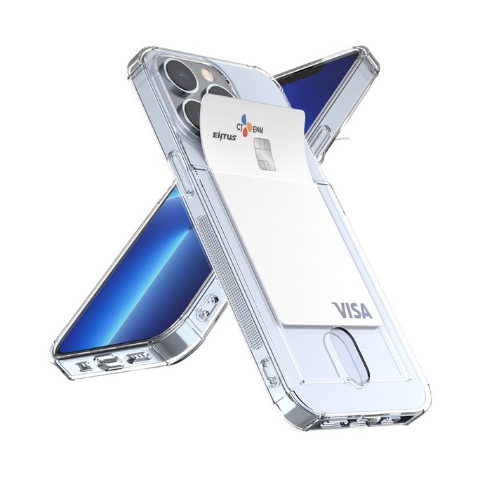 갤럭시a42 CJ이엔엠 엔투스 울트라 범퍼 카드포켓 휴대폰 케이스 + 스크래치 방지 필름