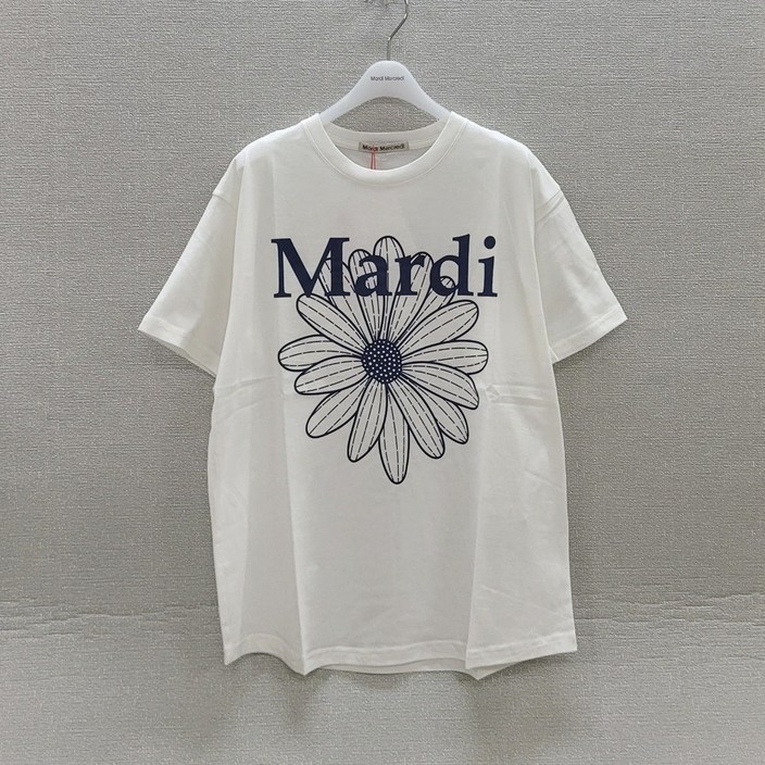 국내정품 마르디메크르디 TSHIRT FLOWERMARDI반팔 티셔츠화이트 네이비