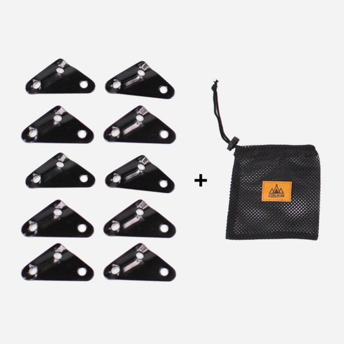 KOOLMAN쿨맨 스트링 삼각 스토퍼 8mm 파우치포함, 삼각스토퍼 10개  블랙  메쉬파우치 A