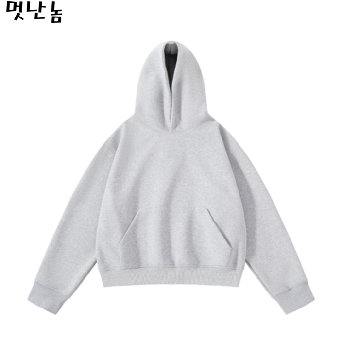 남자 오버핏 후드티 숏후드 커플 두꺼운 후드티셔츠