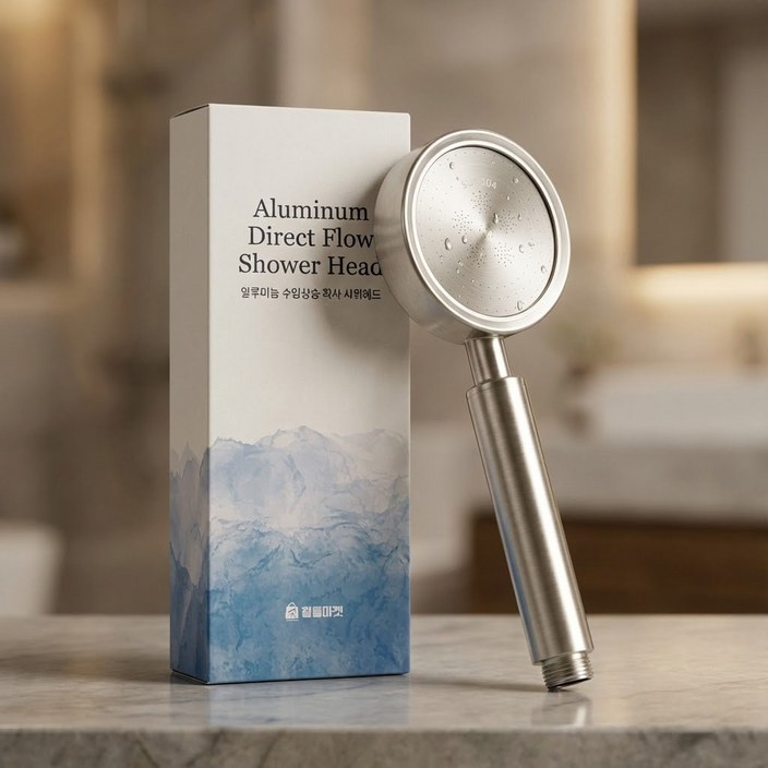 철물마켓 알루미늄 수압상승 직사 샤워기헤드 고압 절수 샤워헤드