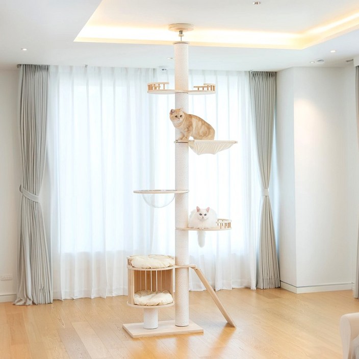 위즈룸 스크래쳐 원목 고양이 캣폴 캣타워