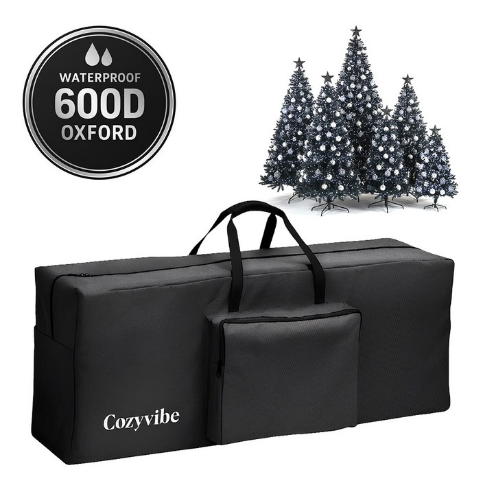 코지바이브 크리스마스 트리 보관백 가방, 1개, 블랙