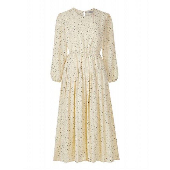 블루레이스 블루레이스 하트 패턴 플리츠 롱 원피스_B5F1OP3021