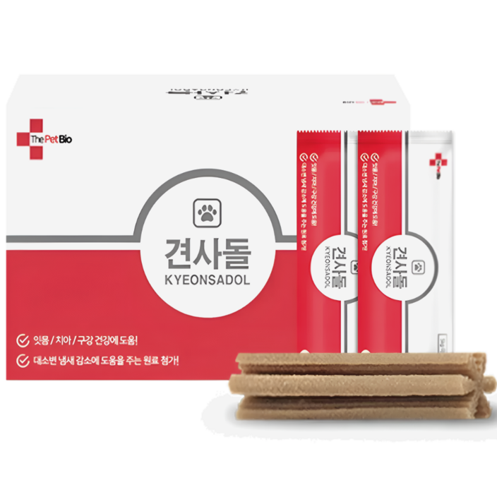 견사돌 프리미엄 복합 강아지 간식 영양제 덴탈 껌 치석제거 소형견용, 닭고기맛, 12g, 42개