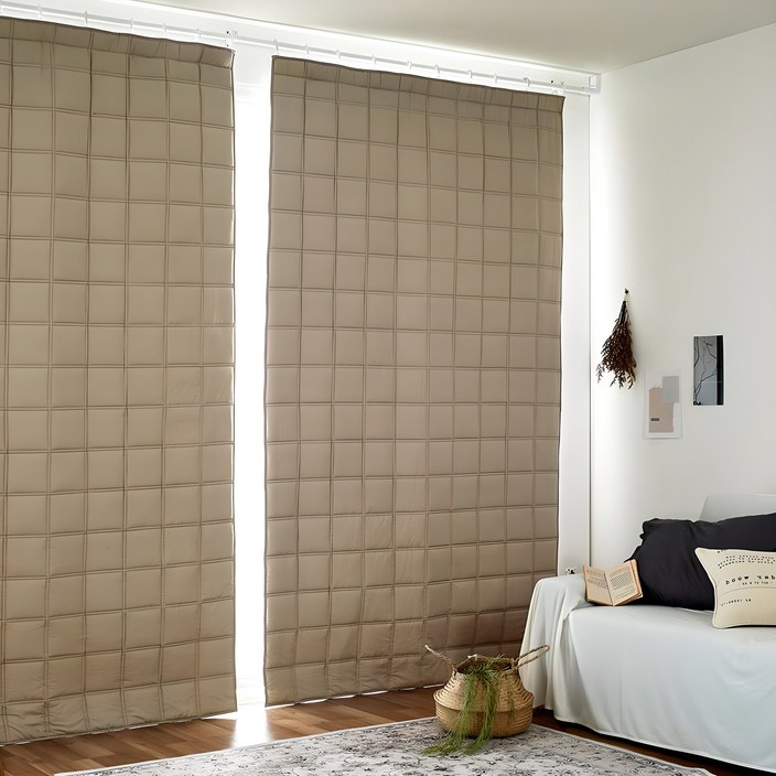 쁘리엘르 몬스 누빔 바람막이 방한커튼