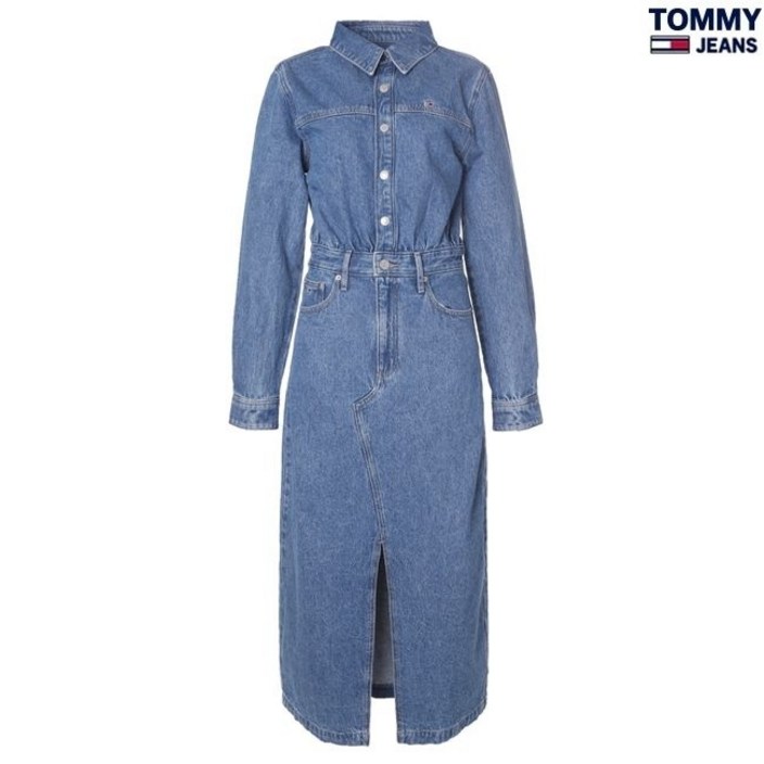 [백화점정품] 타미진스 원피스 여성 스몰로고 셔츠 데님 롱 -T32E0WOP11TWT2 하객