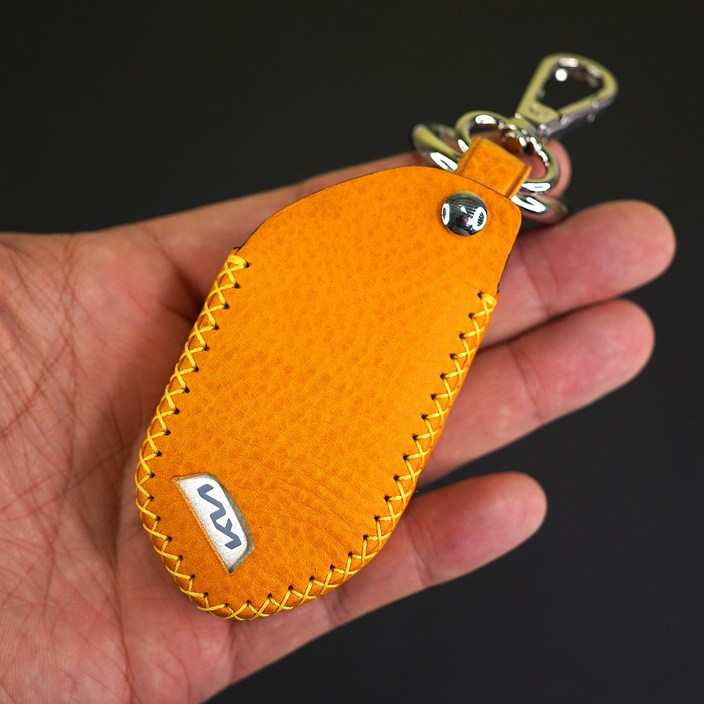 2025 기아 모닝 호환 4버튼 기아 신형 차 스마트키 가죽 케이스 키홀더 자체 수제작