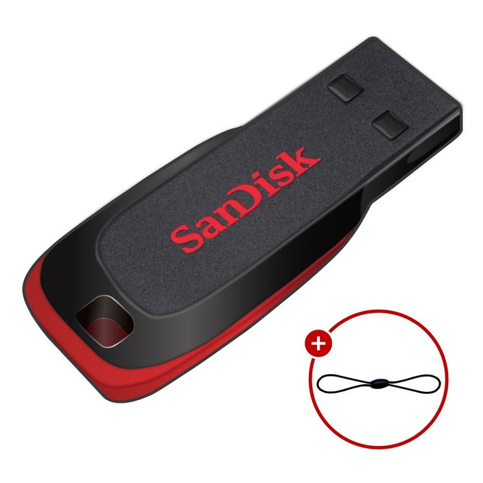 샌디스크 Cruzer Blade 크루저 블레이드 USB 2.0 SDCZ50-064GB + USB 고리줄