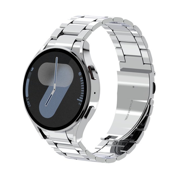 아이메이드잇 갤럭시워치 호환 스탠다드 일체형 메탈 밴드 스트랩, 유광 실버