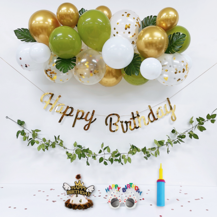 다비즈 구름 풍선 가랜드 + 악세사리 생일파티 세트