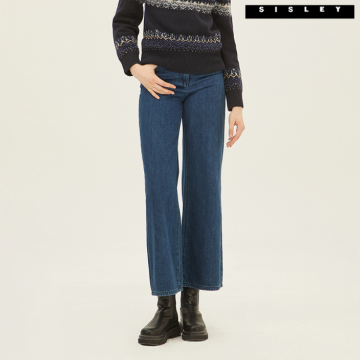[백화점] 시슬리 뒷밴딩 와이드 데님 팬츠 SADPC5361_BL 180412