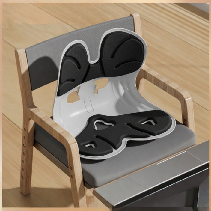 자세교정 방석 의자 허리받침 등받이 쿠션 척추 골반 지지, 블랙