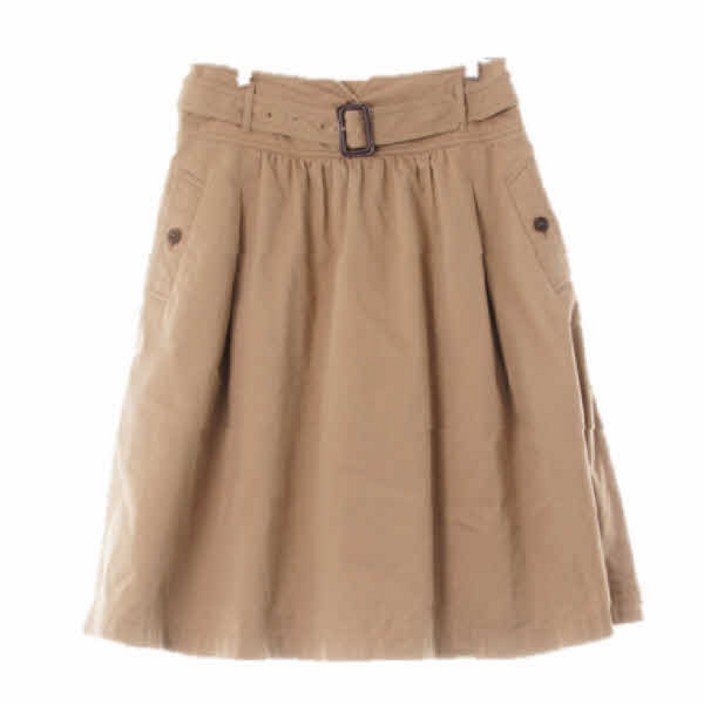 7006 빈폴 다크베이지 면혼방 포켓로고a라인미디스커트 76101