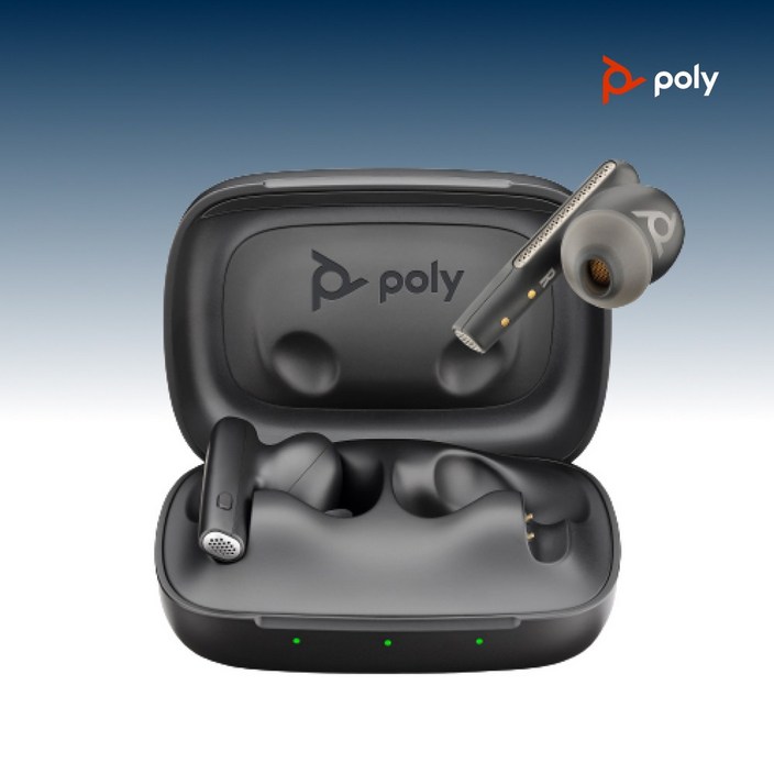 Poly 플랜트로닉스 보이저 프리 60 노이즈캔슬링 무선 스마트 케이스 블루투스 이어폰, 보이저 프리 60+RHA동글(사은품) - 투데이밈