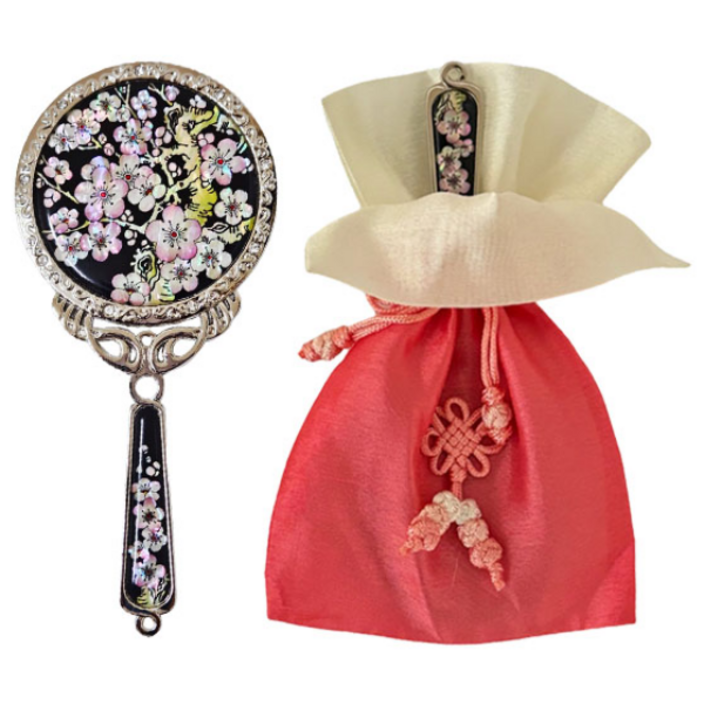 포미모어 자개손거울 전통 나전칠기 손잡이 공주손거울, 1개, 매화