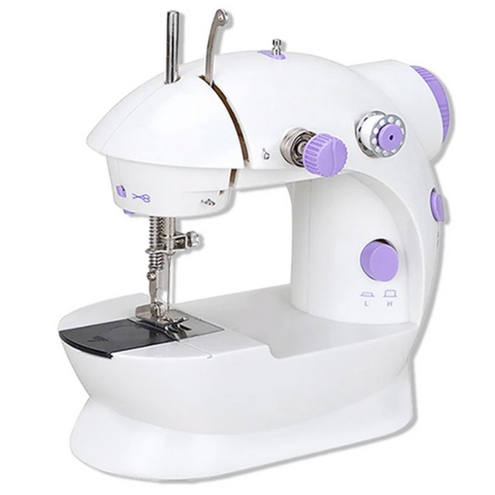 [미리내티씨] 미싱맘 꼬매지오 39종 풀구성(어댑터.연장테이블 포함) 미니 미싱기 가정용 셀프수선 미싱 제봉기 제봉틀 유무선겸용, 화이트/퍼플, 미싱맘 꼬매지오 풀세트