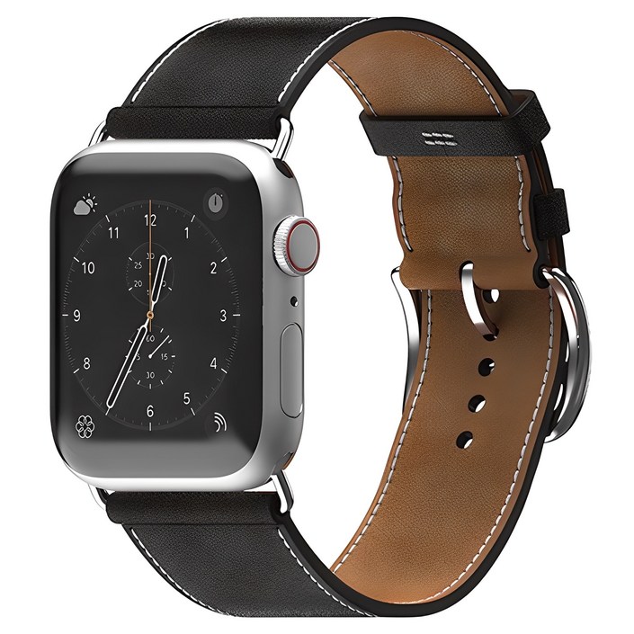 신지모루 갤럭시워치 싱글투어 가죽 레더 밴드 스트랩, 블랙, 1개