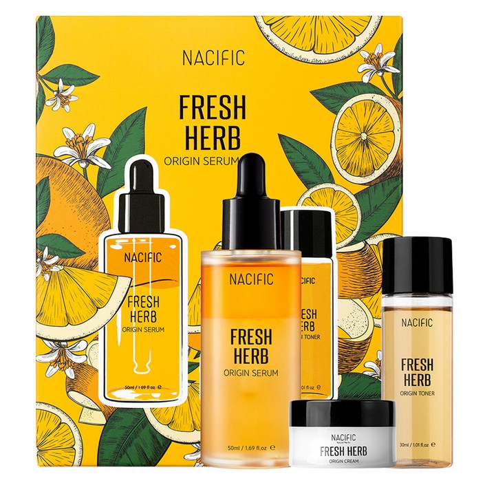 네시픽 프레쉬 허브 오리진 토너 30ml 세럼 50ml 크림 12ml 세트, 1세트