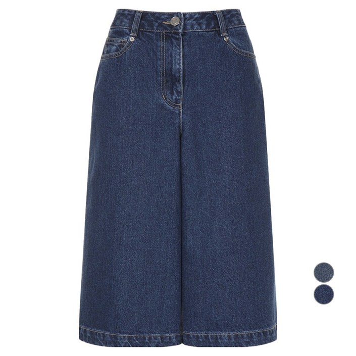 올리브데올리브 여성용 크롭 와이드 데님 팬츠