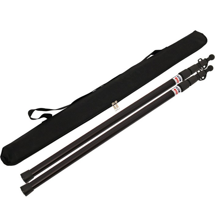 캠프빌리지 슬라이드 폴대 캡형 블랙 2p  가방 세트, 1세트