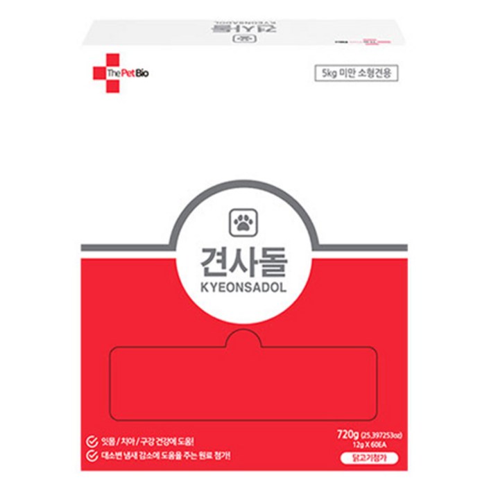 견사돌 강아지 대용량 덴탈껌 60p, 닭고기맛, 720g, 1개