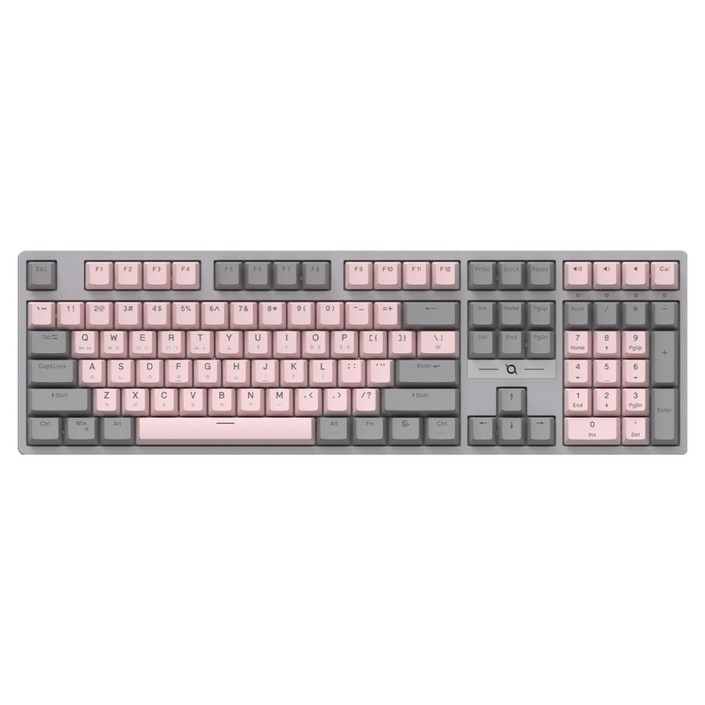 COX 교체축 게이밍 기계식 키보드, 청축, CK580, Gray + Pink