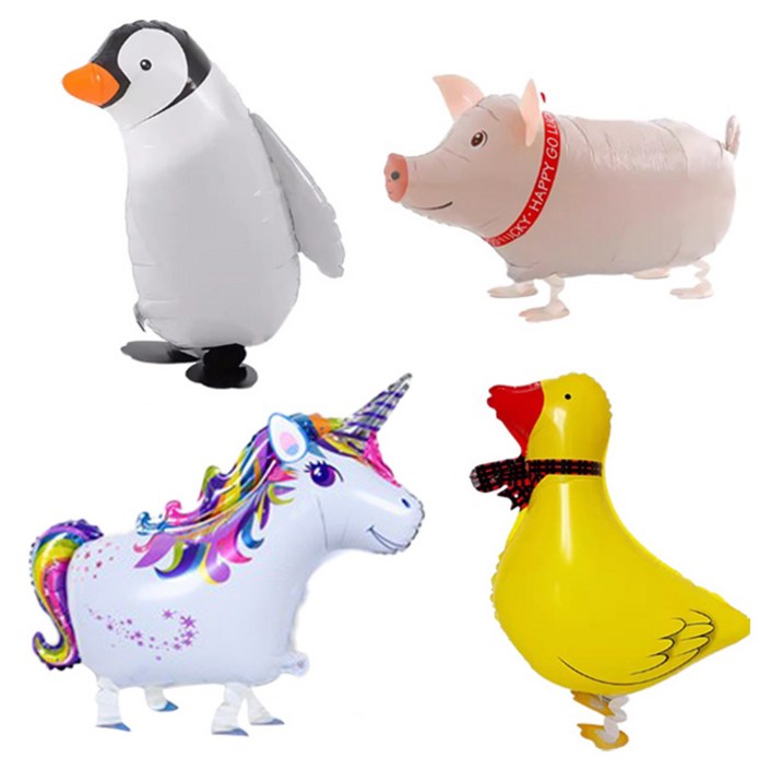 걸어다니는 동물 산책 파티 풍선 4종 세트 P89005B