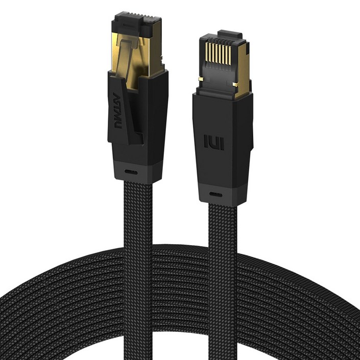 아트뮤 CAT8 기가랜선 이더넷 케이블 플랫, 1개, 5m, 블랙