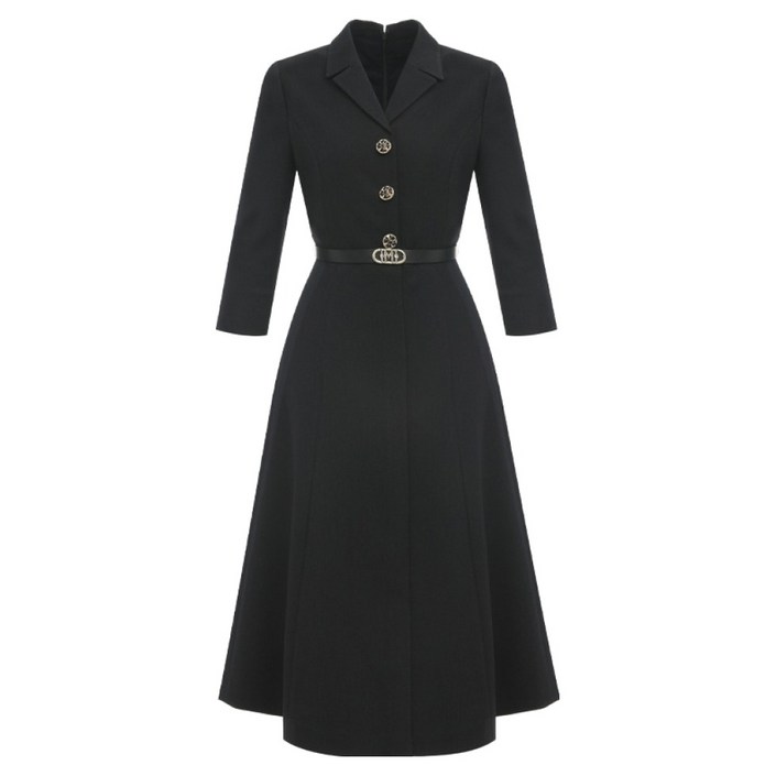 미니멈 심플 플레어 카라 원피스