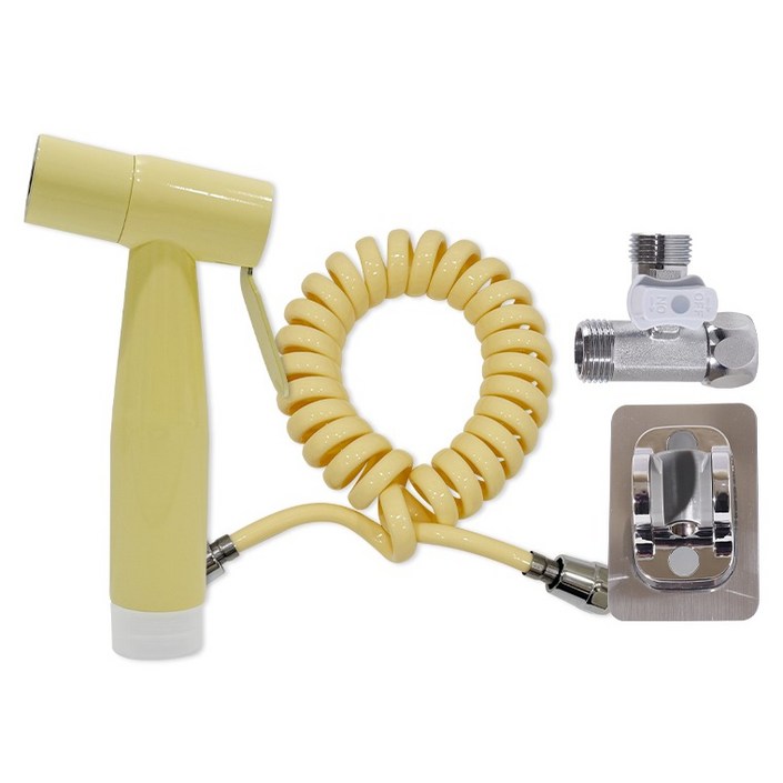 아쿠아듀오 욕실 스프레이건 변기샤워기 세트, 1세트, 버터