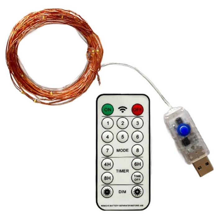 홈트너 LED 크리스마스 USB타입 와이어 전구 100구  리모컨 세트