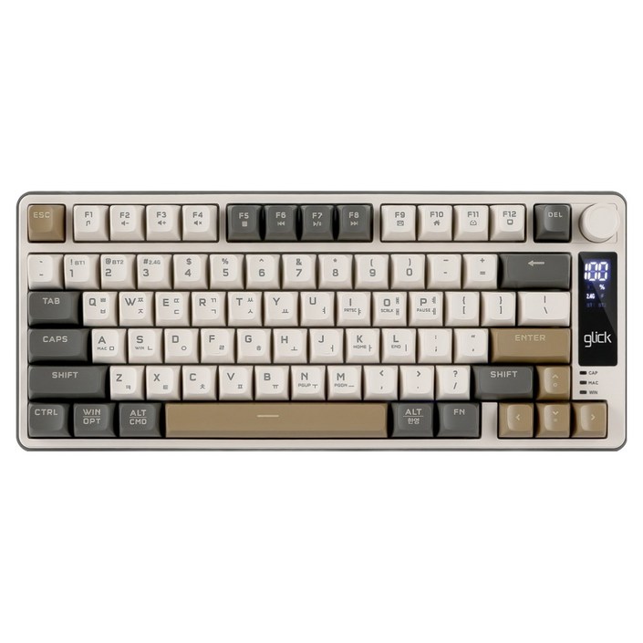 지클릭커 사일런스 M 78키 풀윤활 방수 무소음 블루투스 게이밍 무선 텐키리스 키보드