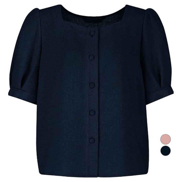 숲 여성용 스퀘어 넥 트위드 블라우스 SA5SSM2