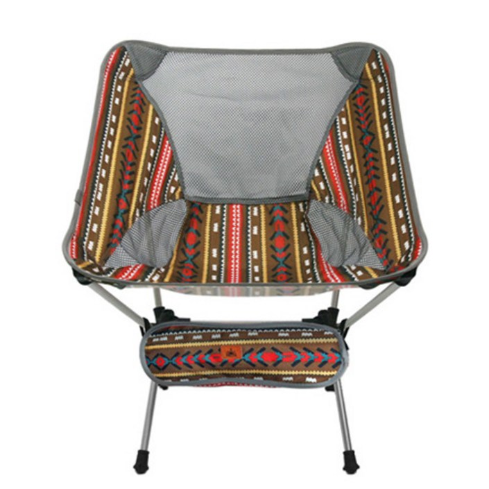 KOOLMAN 초경량 백패킹 체어 C형, 브라운 스트라이프, 1세트