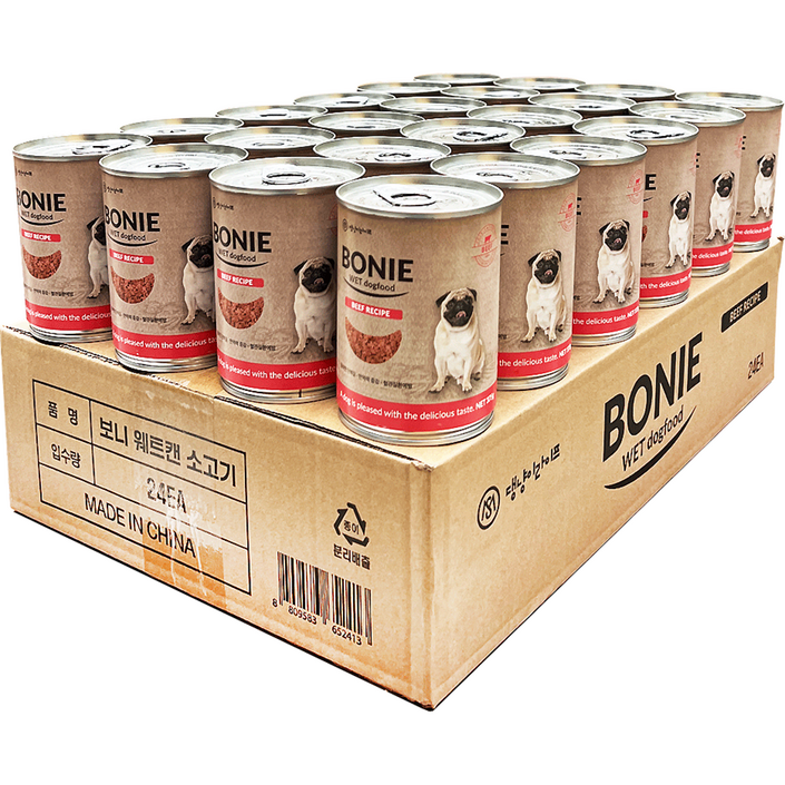 댕냥이라이프 강아지 보니웨트캔 375g, 소고기, 375g, 24개