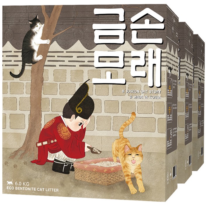 금손모래 프리미엄 벤토나이트 고양이모래, 6kg, 3개 - 쇼핑뉴스