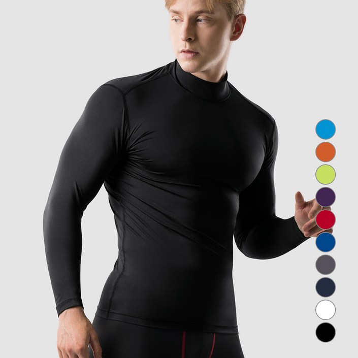 아르메데스 남성용 반목터틀 긴팔 무지테크핏 언더레이어 AR53
