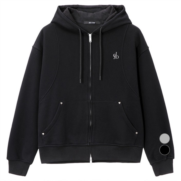 쥬시쥬디 여성용 져지 기모 후드 집업 JZTS724A