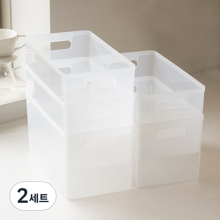 아임홈리빙 심플 바스켓 팬트리 수납함 심플세트 2호, 투명, 2세트