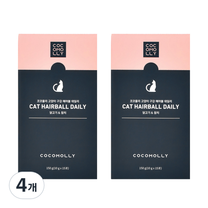 코코몰리 고양이 데일리 영양제 150g, 4개, 구강 건강헤어볼 관리, 혼합맛닭고기참치