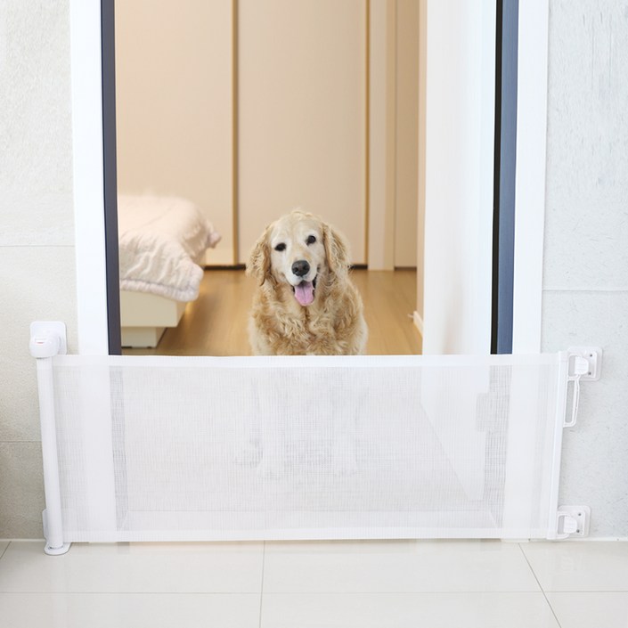 미니펫 반려동물 공간분리 롤링스크린 낮은 안전문, 화이트, 1개