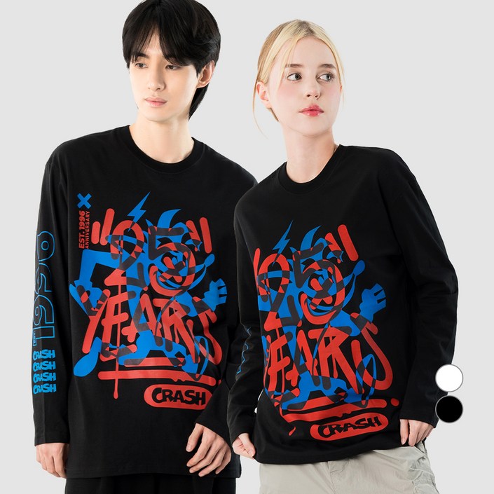 아르메데스 남녀공용 면 20수 아트 그래픽 긴팔 티셔츠 AR-1029