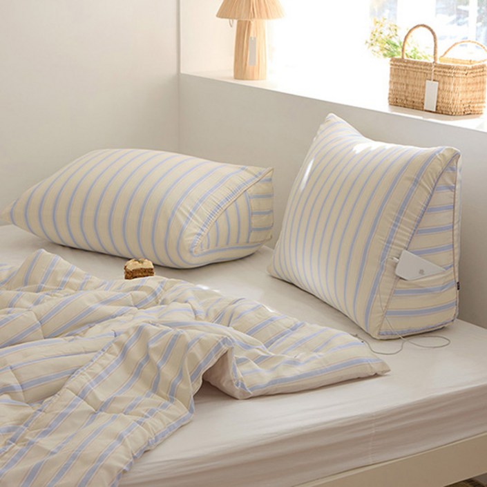 쉬즈홈 다용도 워싱 삼각 등받이쿠션 솜포함