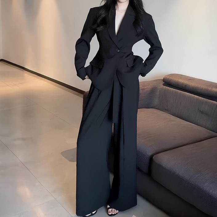 비비에모 로헤린 와이드 레그 팬츠  자켓 세트 11693