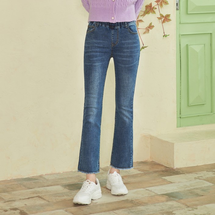 진마니아 여성용 허리밴딩 밑단수술 스판 부츠컷진 CC2W34 진마니아 여성용 허리밴딩 밑단수술 스판 부츠컷진 CC2W34