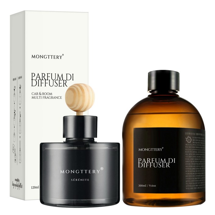 몽때리 차량용 방향제 120ml 본품  300ml 리필 세트